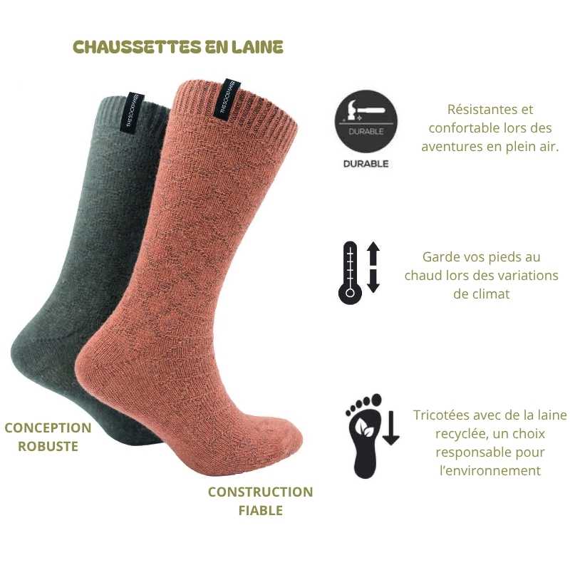 Caractéristiques chaussettes en laine